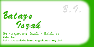 balazs iszak business card